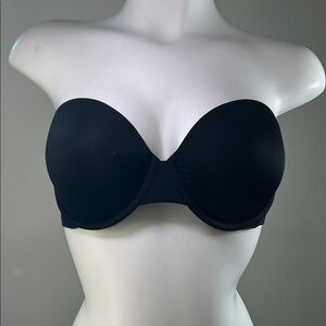 Victoria's Secret Elegant Black Lined Strapless Underwire Bra 34D
